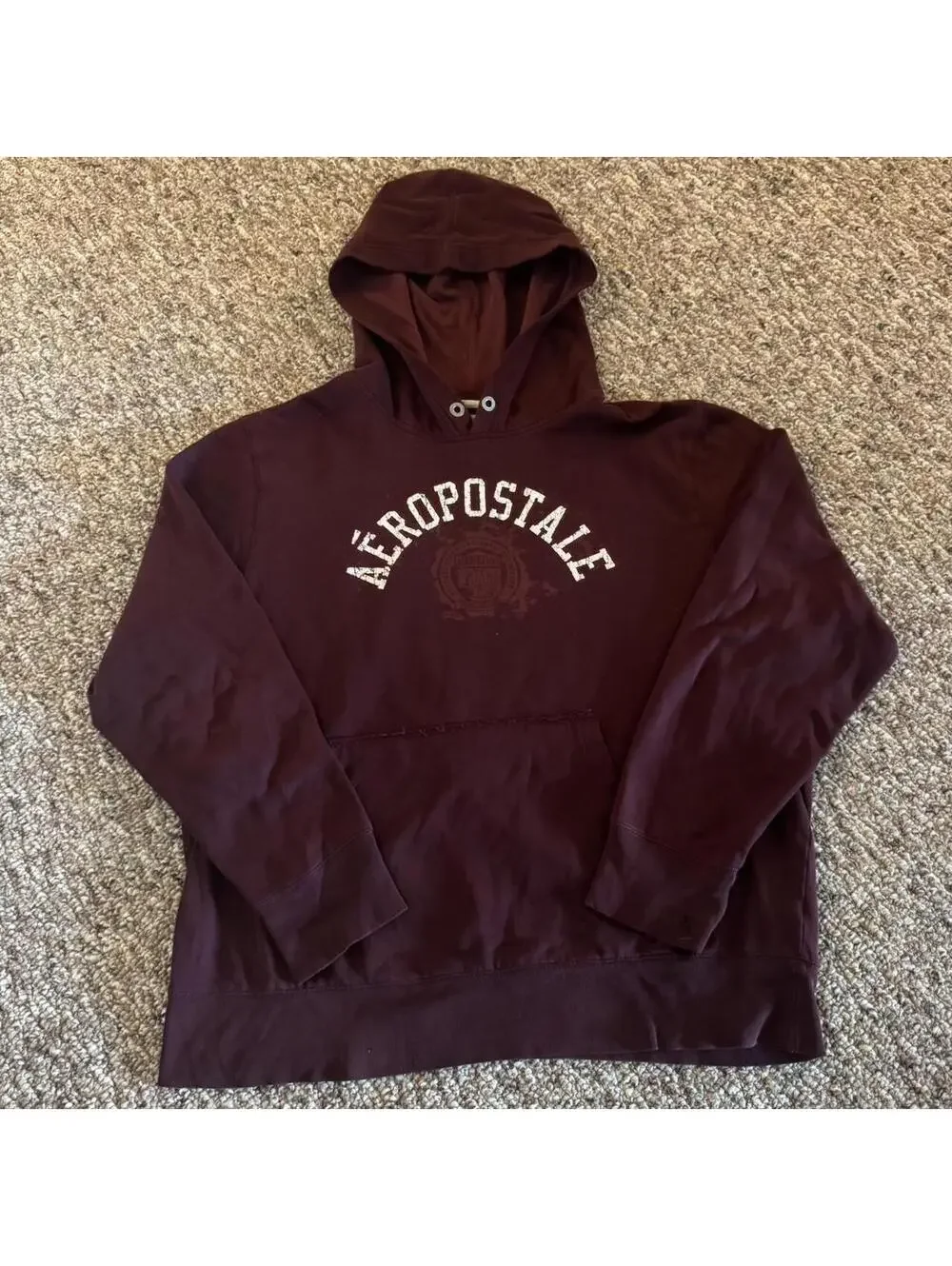 Men’s Aéropostale Hooded Sweatshirt Maroon Size Extra Large XL